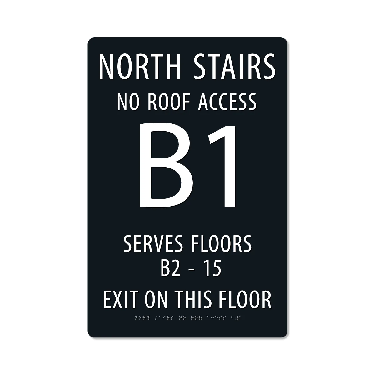 Custom Stairwell Sign with Braille - 18" x 12" - Image 4