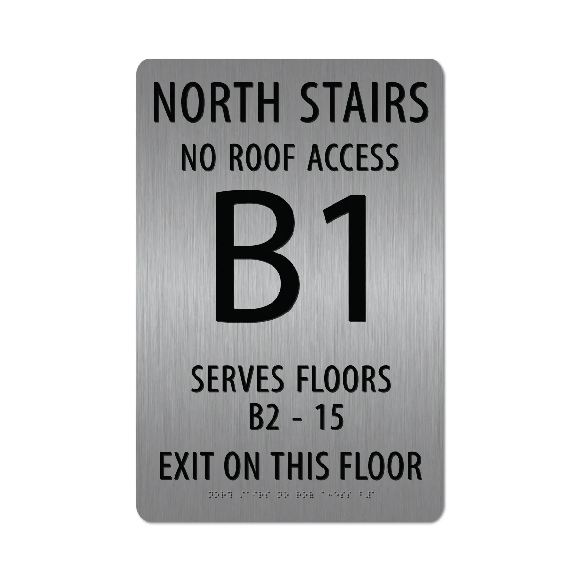 Custom Stairwell Sign with Braille - 18" x 12" - Image 6
