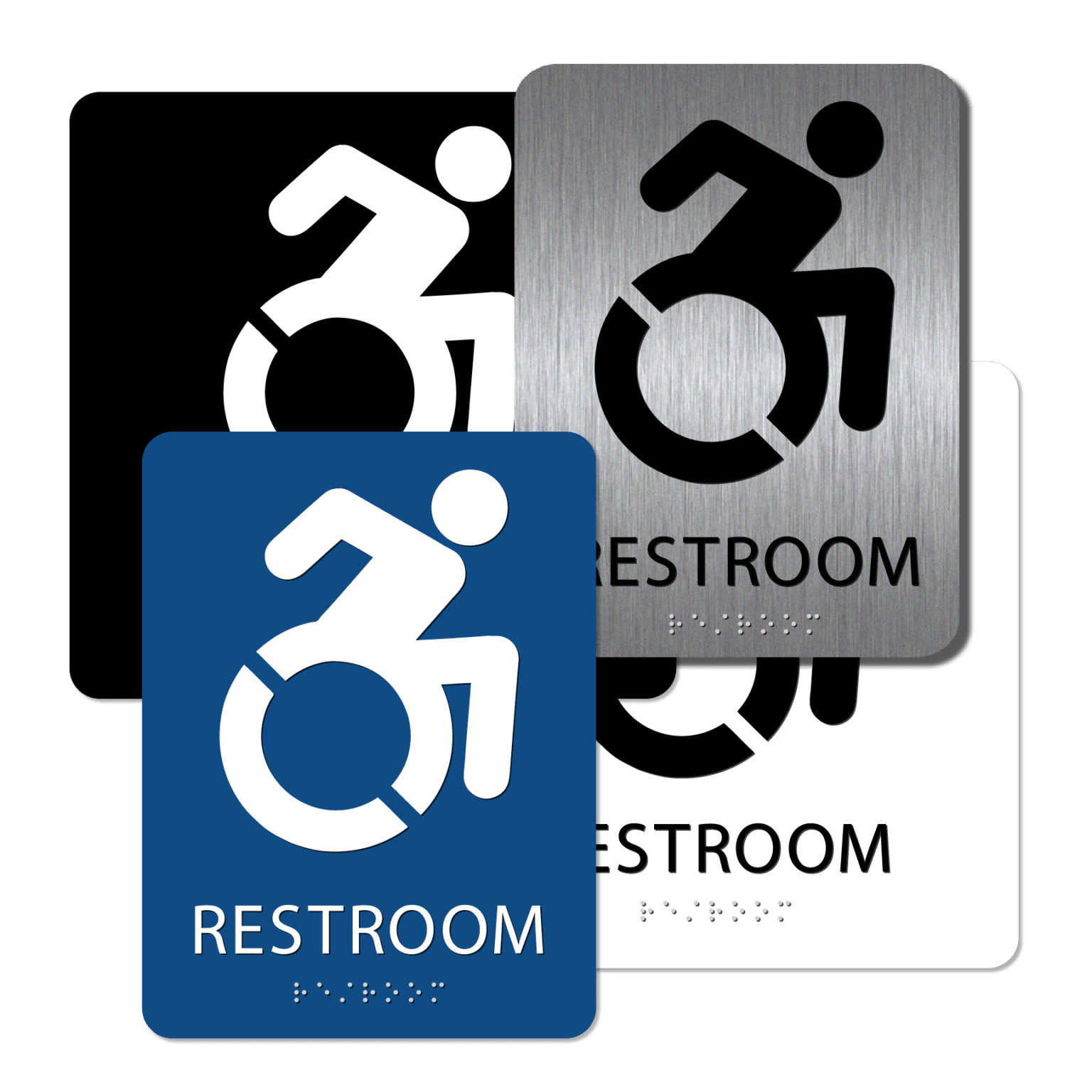 Unisex Bathroom Door Signs, CA Title 24 Alpha Dog ADA Signs