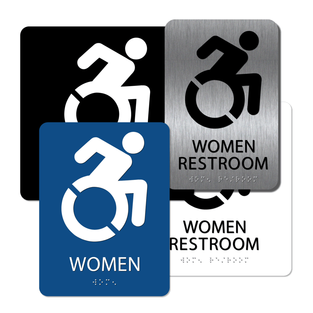 Women's Bathroom Door Signs, CA Title 24 Alpha Dog ADA Signs