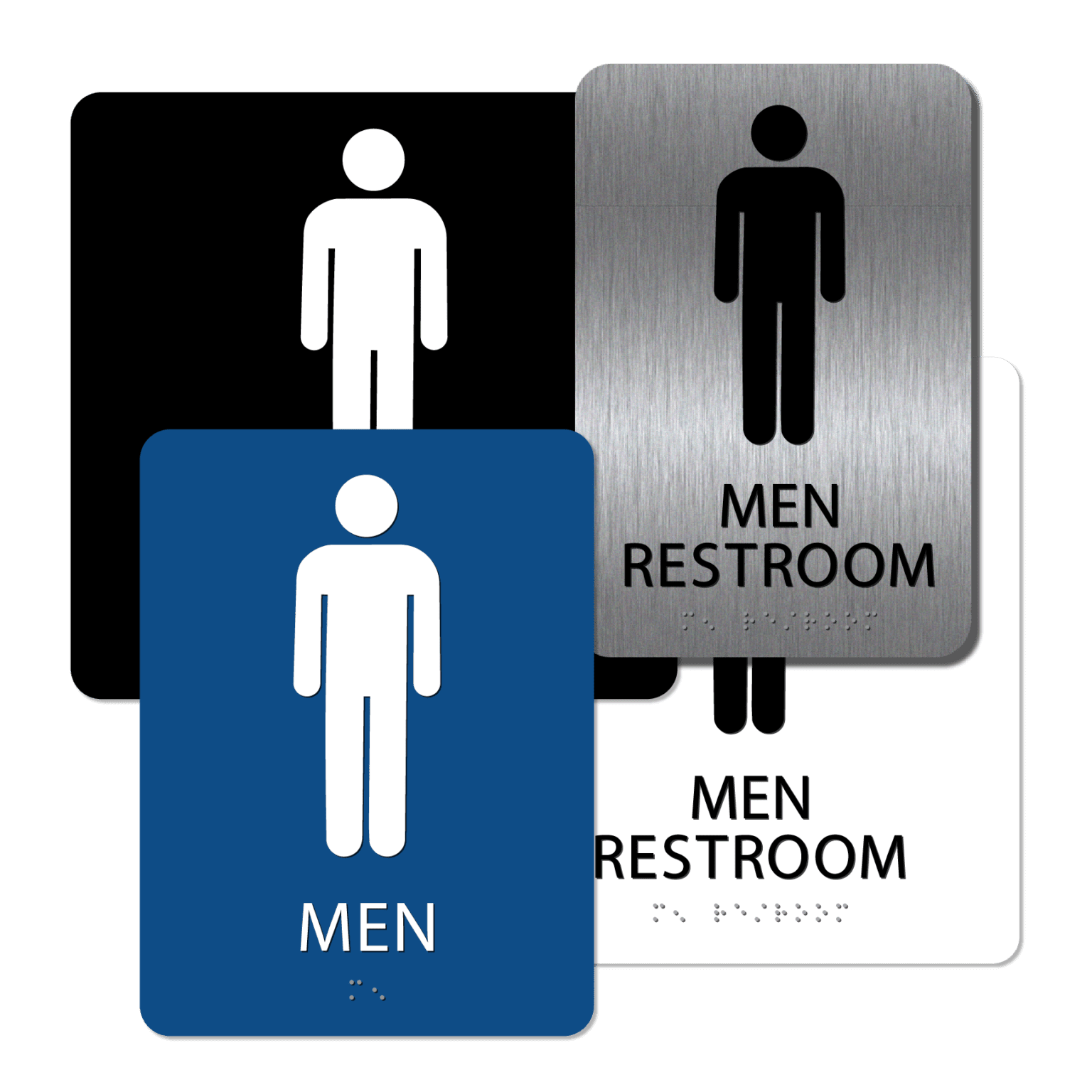 Men's Bathroom Signs with Grade 2 Braille Alpha Dog ADA Signs