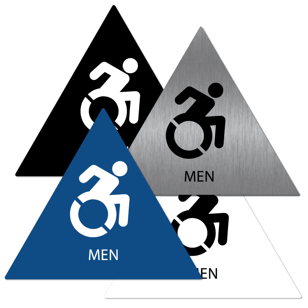 Active Handicap Men's Bathroom Door Signs Alpha Dog ADA Signs