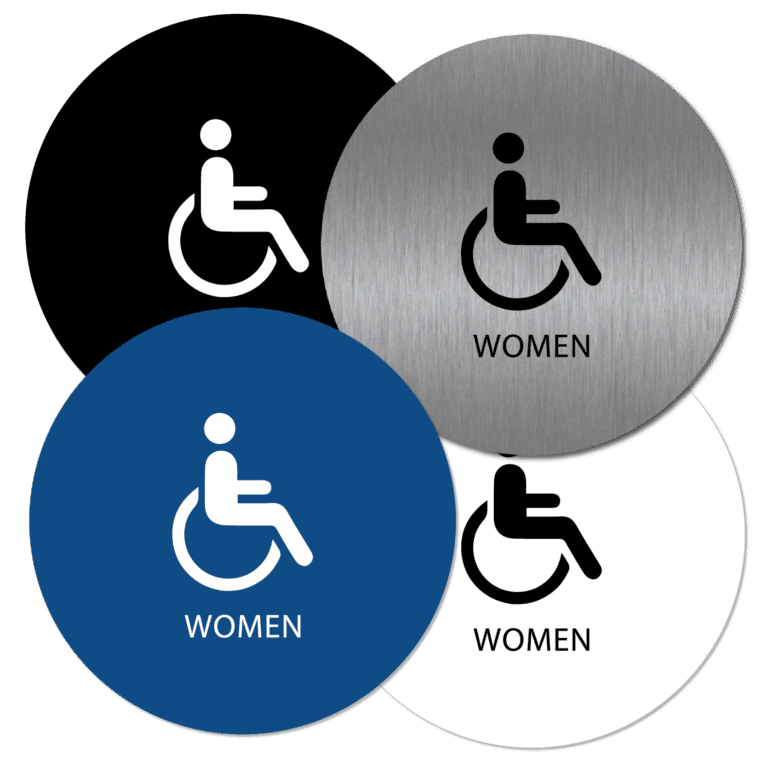 Handicap Women's Bathroom Door Signs, Title 24 Alpha Dog ADA Signs