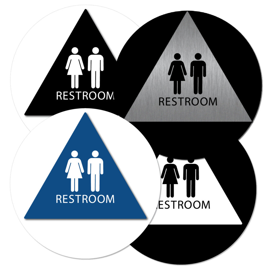 Unisex Bathroom Door Sign for Business Alpha Dog ADA Signs