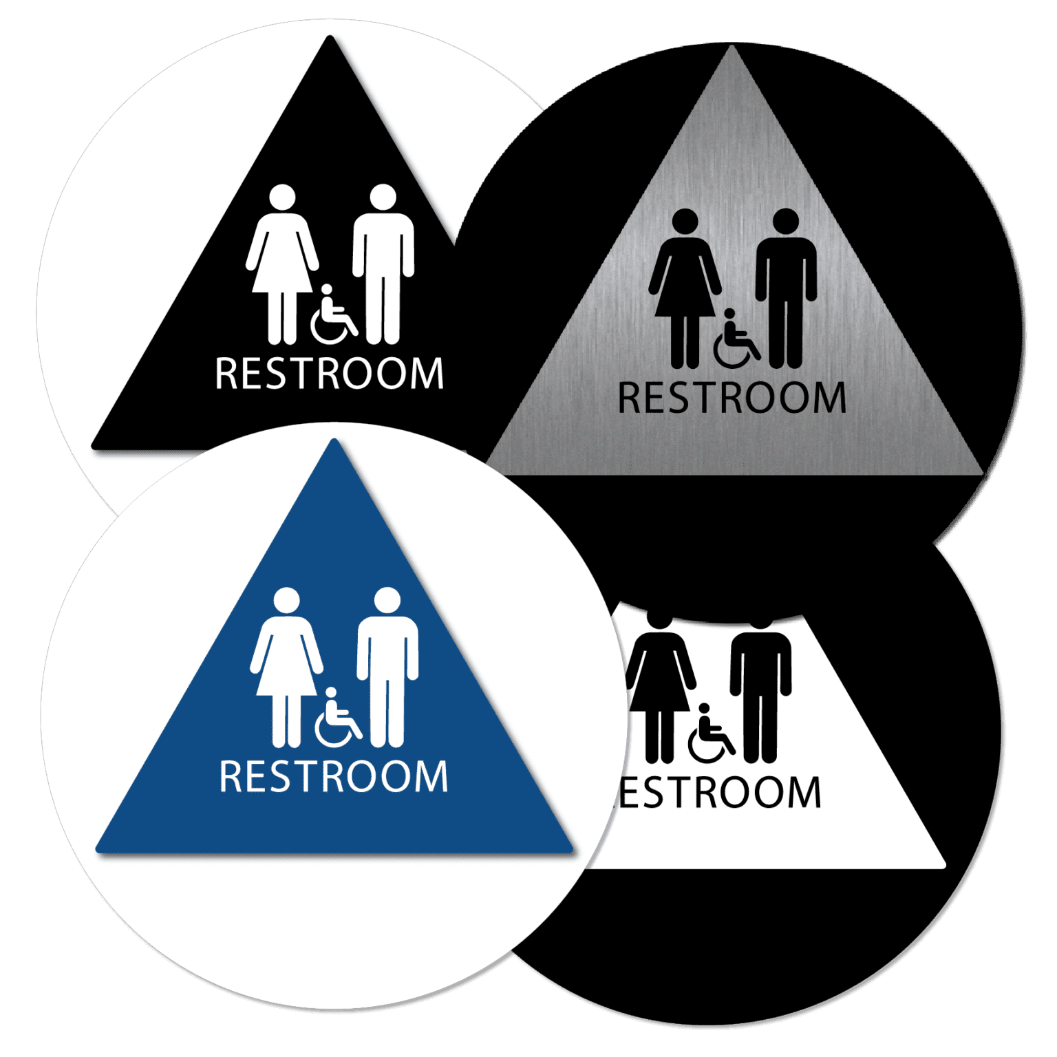 Unisex Bathroom Door Signs, CA Title 24 Alpha Dog ADA Signs