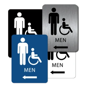 Men's Bathroom Sign - Left Arrow