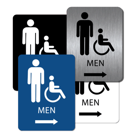 Men's Bathroom Sign - Right Arrow