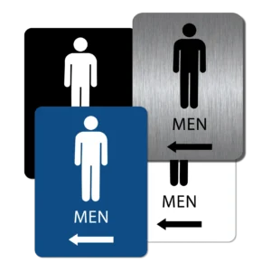 Men's Bathroom Sign - Left Arrow