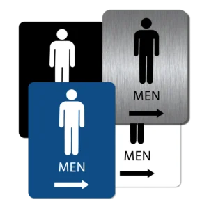 Men's Bathroom Sign - Right Arrow