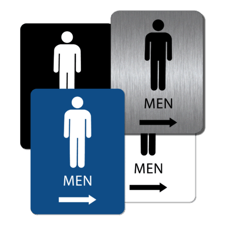 Men's Bathroom Sign - Right Arrow