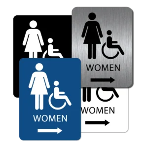 Women's Bathroom Sign - Right Arrow