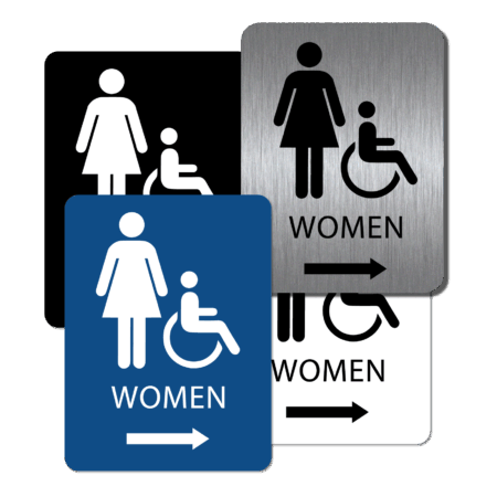 Women's Bathroom Sign - Right Arrow