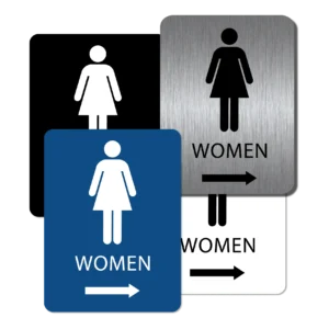 Women's Bathroom Sign - Right Arrow