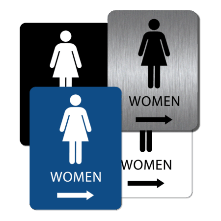 Women's Bathroom Sign - Right Arrow