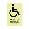 photoluminescent braille area of refuge sign aor69 lg 01 : alpha dog ada signs