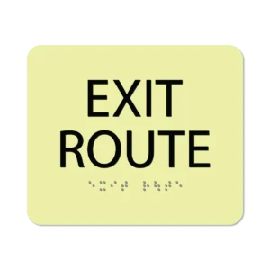 photoluminescent braille exit route signs er56 lg : alpha dog ada signs