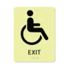 photoluminescent braille handicap exit sign iex86 lg 01 : alpha dog ada signs