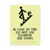 photoluminescent braille in case of fire do not use elevator sign icofd912 lg 01 : alpha dog ada signs
