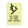 photoluminescent braille in case of fire use stairs sign icofu69 lg 01 : alpha dog ada signs
