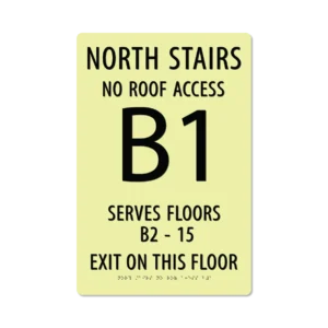 photoluminescent braille stairwell signs ss1812 lg 01 : alpha dog ada signs