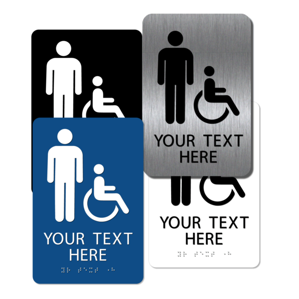 collage mens handicap restroom signs cmi96 : alpha dog ada signs