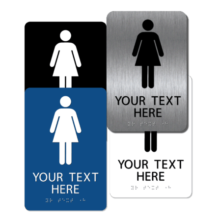 collage womens restroom signs cw96 : alpha dog ada signs