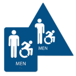 mens active handicap bathroom sign bundle blue mai bun : alpha dog ada signs