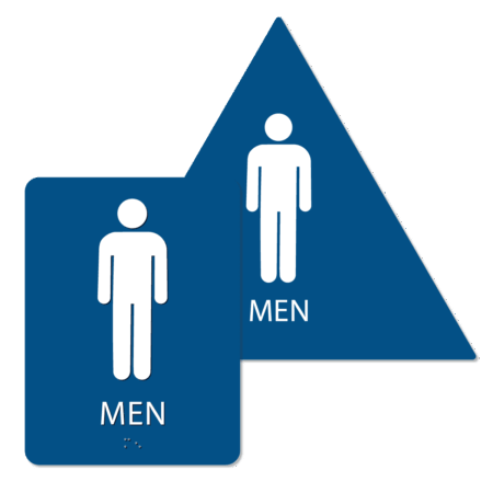 mens bathroom sign bundle blue m bun : alpha dog ada signs