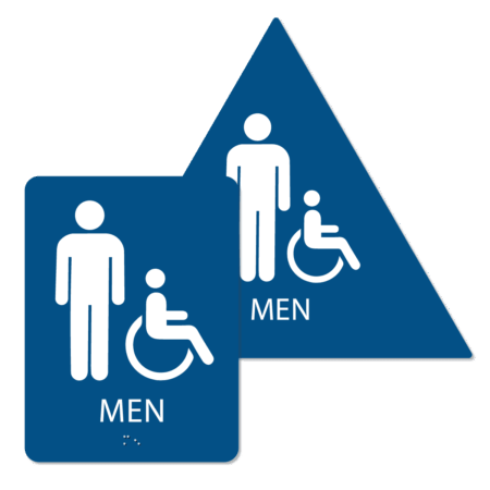 mens handicap bathroom sign bundle blue mi bun : alpha dog ada signs