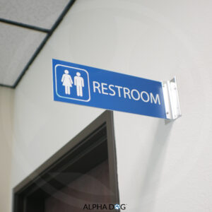 Unisex Hallway Bathroom Sign - 4"h x 12"w