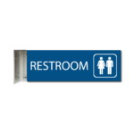 engraved restroom corridor sign blue csr412 r : alpha dog ada signs