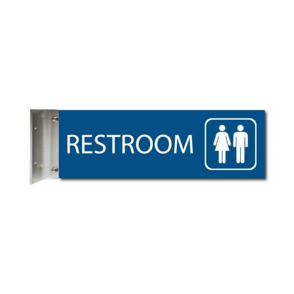 engraved restroom corridor sign blue csr412 r : alpha dog ada signs