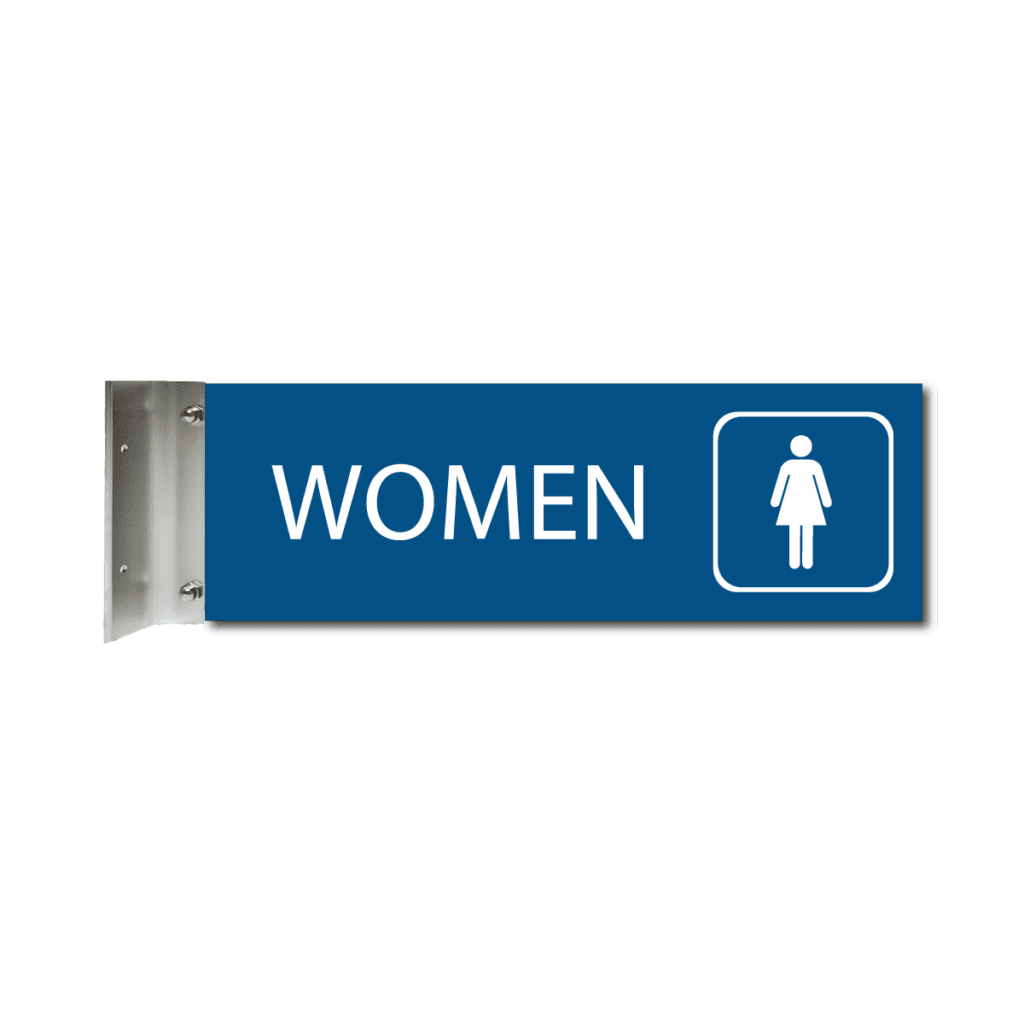 Projecting Women's Bathroom Sign, 4"h x 12"w