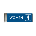 engraved womens restroom corridor sign blue cs412 w : alpha dog ada signs