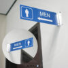 Men's Hallway Corridor Bathroom Sign, Right Arrow - Alpha Dog ADA Signs