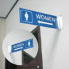 Women's Hallway Corridor Bathroom Sign, Right Arrow - Alpha Dog ADA Signs
