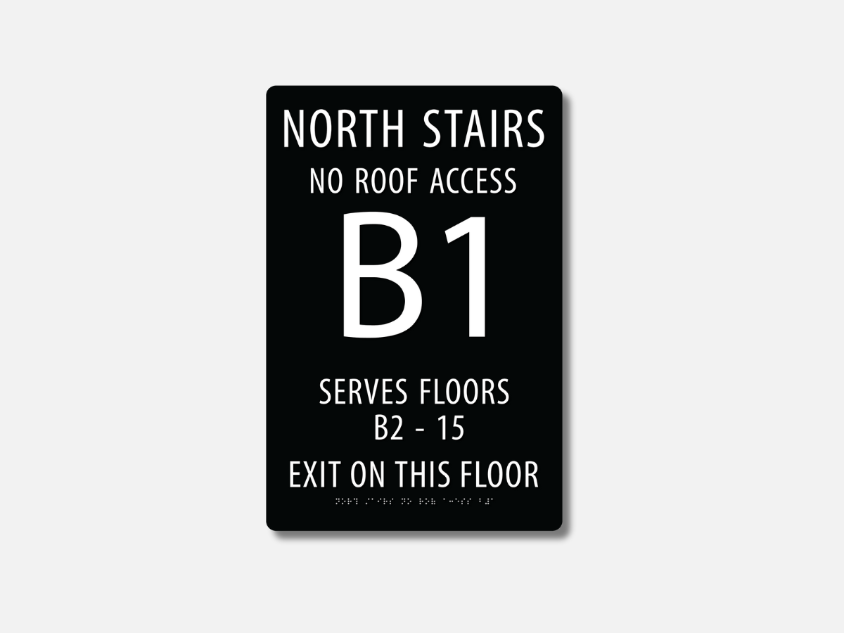ADA STAIR 1 sign with braille