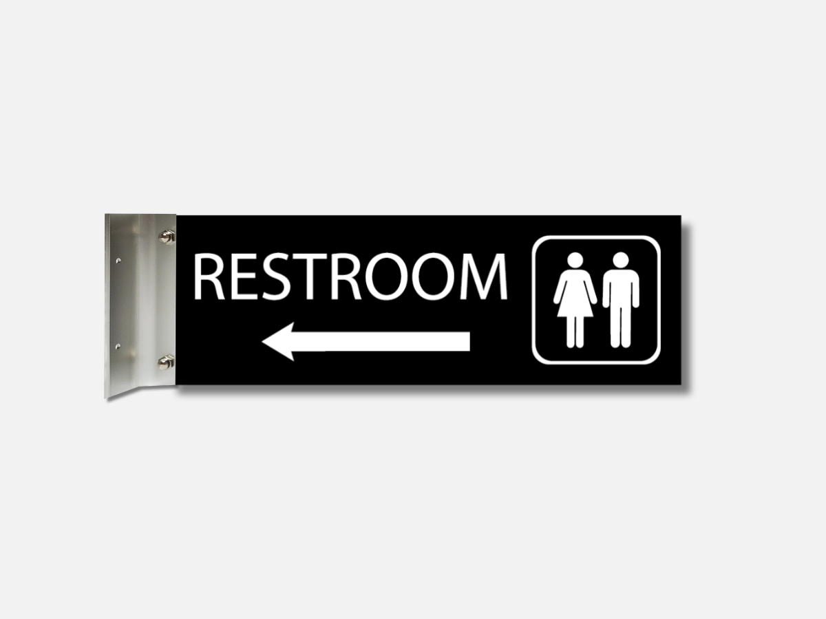 ADA directional arrow sign with braille