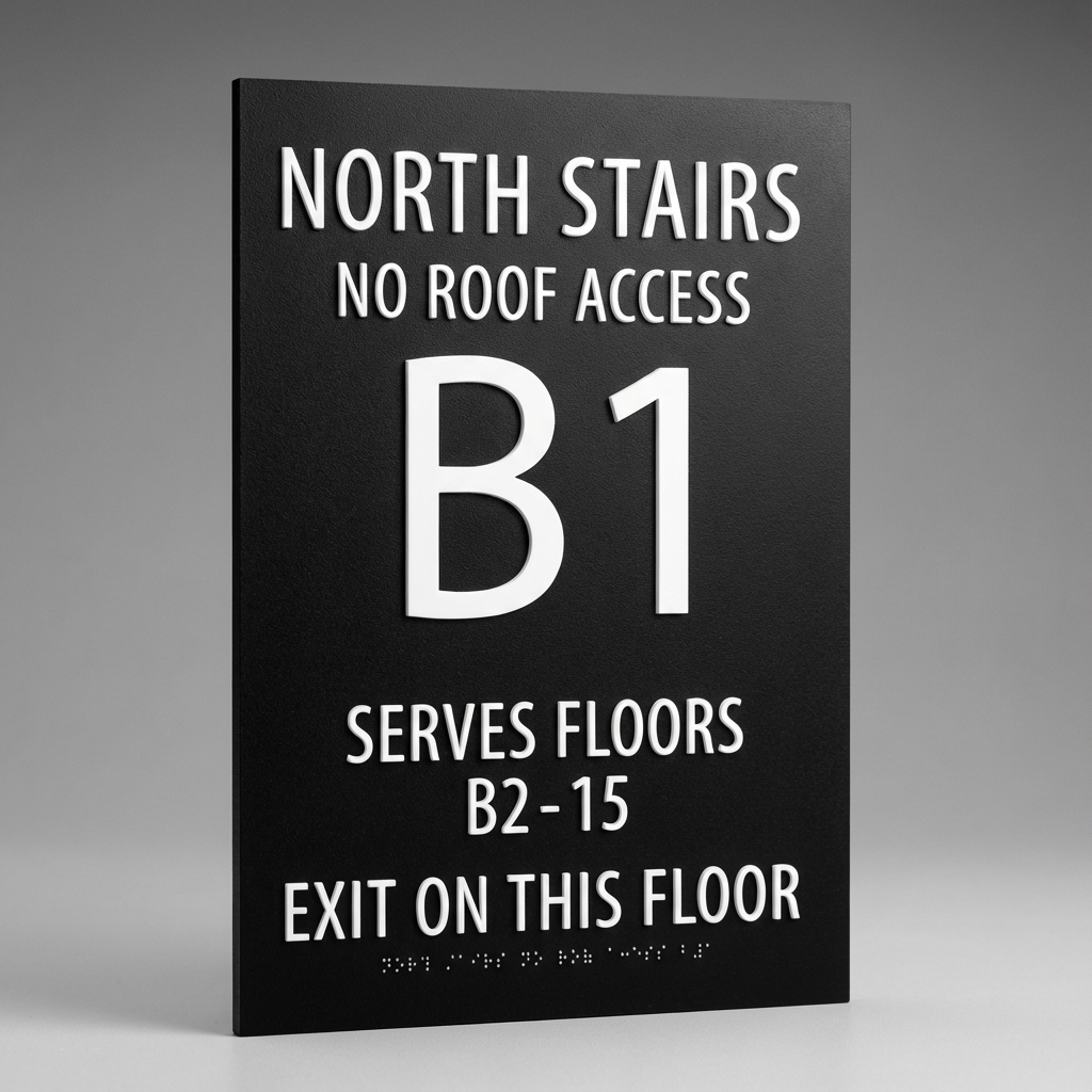 ADA STAIR 1 sign with braille