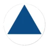 All Gender Bathroom Door Sign (Blank) — CA Title 24 geometric symbol, blue, 12″ × 12″