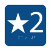 Elevator Floor Number Sign ADA Braille sign — standard, blue, 4″ × 4″