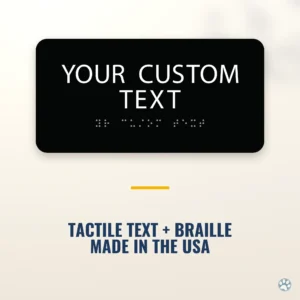 Custom ADA Braille Sign - 4" x 8" — black — hero