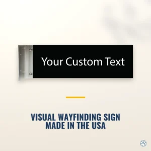 Custom Corridor Sign - Projecting Hallway Mount, 4" x 12" — black — hero