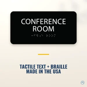 Conference Room Sign - ADA Braille, 8" x 4" — black — hero