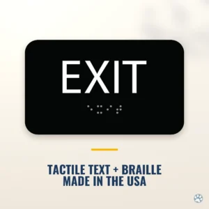 Exit Sign - ADA Braille, 3" x 5" — black — hero