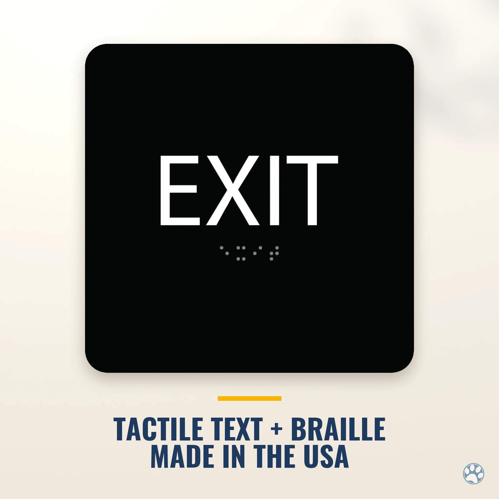 Black 6x6 ADA Braille EXIT sign