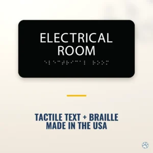 Electrical Room Sign - ADA Braille, 8" x 4" — black — hero