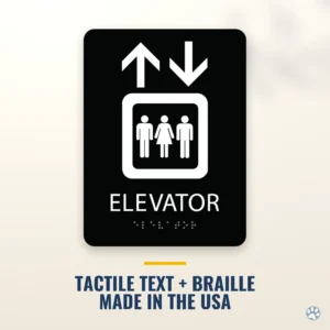 Elevator Sign - ADA Braille, 6" x 8" — black — hero
