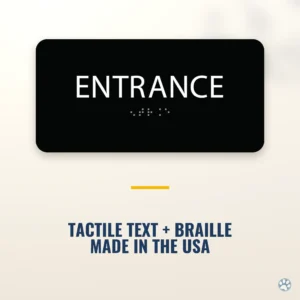 Entrance Sign - ADA Braille, 4" x 8" — black — hero
