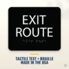 Exit Route Sign - ADA Braille, 6" x 5" — black — hero